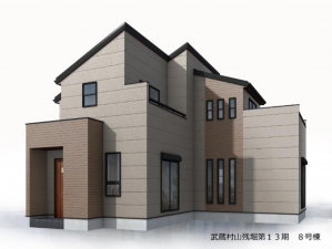 武蔵村山市残堀、新築一戸建ての完成予想図（外観）画像です