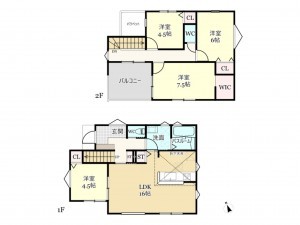 武蔵村山市残堀、新築一戸建ての間取り画像です