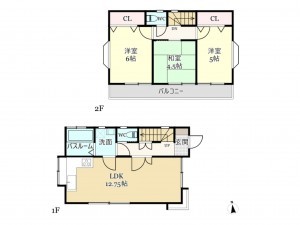 武蔵村山市大南、中古一戸建ての間取り画像です