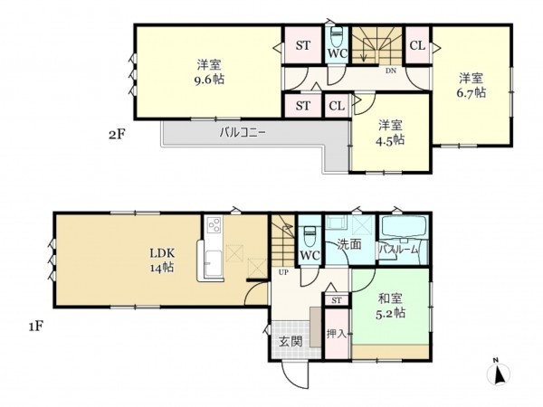武蔵村山市三ツ木、中古一戸建ての間取り画像です