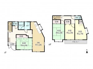 武蔵村山市三ツ木、中古一戸建ての間取り画像です