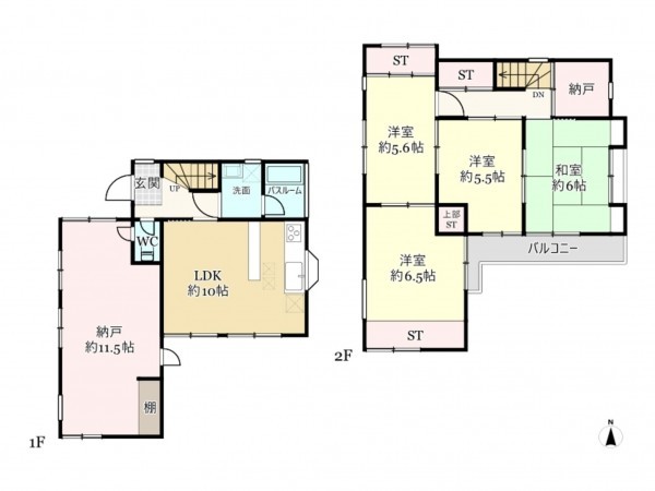 武蔵村山市神明、中古一戸建ての間取り画像です
