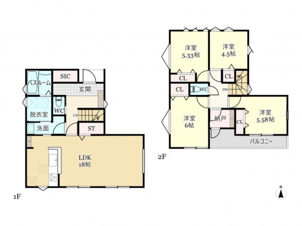武蔵村山市神明、新築一戸建ての間取り画像です