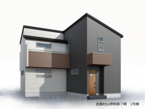 武蔵村山市神明、新築一戸建ての完成予想図（外観）画像です