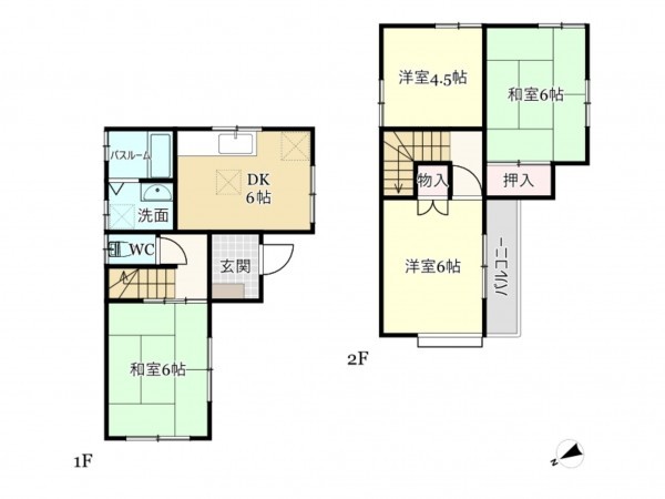 武蔵村山市大南、中古一戸建ての間取り画像です