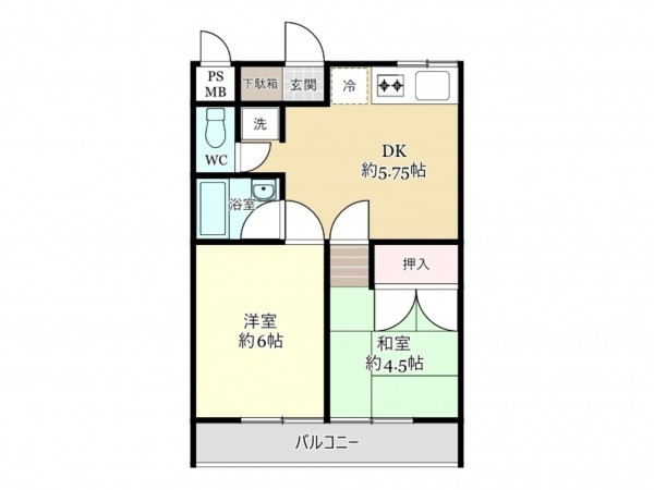 武蔵村山市大南、マンションの間取り画像です
