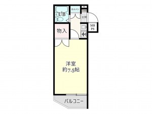 武蔵村山市学園、マンションの間取り画像です