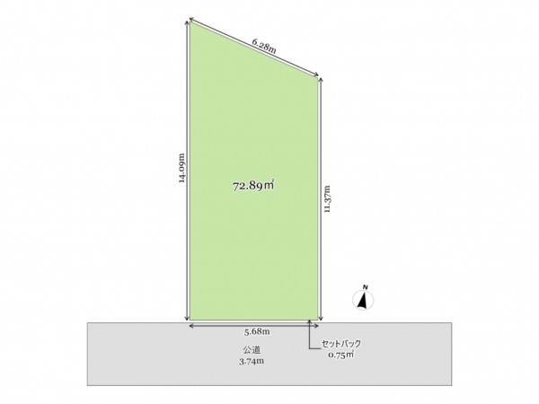 武蔵村山市大南、土地の間取り画像です