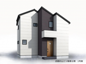 武蔵村山市三ツ藤、新築一戸建ての完成予想図（外観）画像です