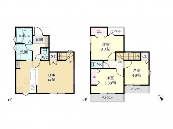 武蔵村山市三ツ藤、新築一戸建ての間取り画像です