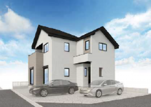 武蔵村山市学園、新築一戸建ての完成予想図（外観）画像です