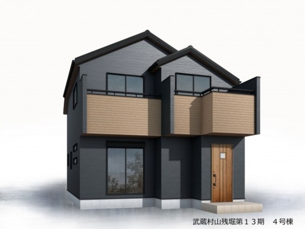 武蔵村山市残堀、新築一戸建ての完成予想図（外観）画像です