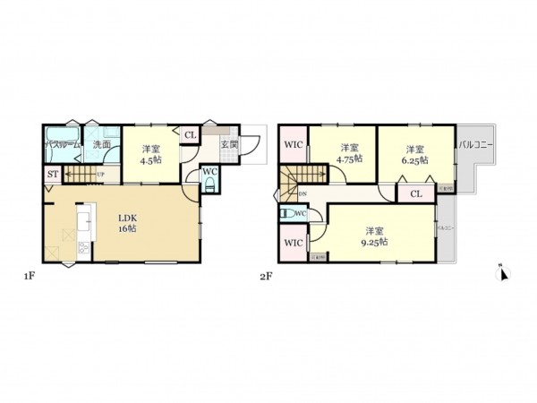 武蔵村山市残堀、新築一戸建ての間取り画像です