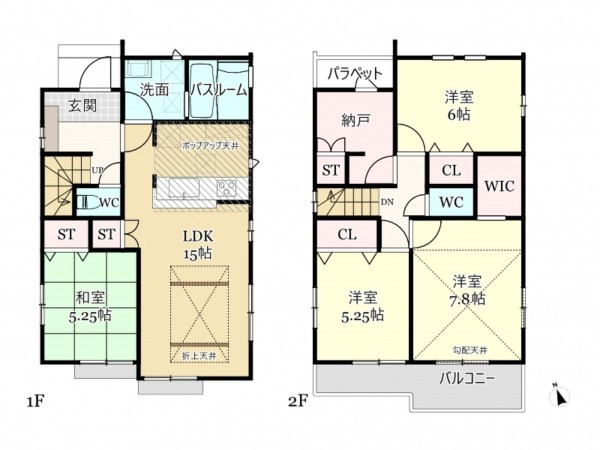 武蔵村山市残堀、新築一戸建ての間取り画像です