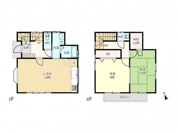 武蔵村山市大南、中古一戸建ての間取り画像です