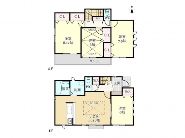 武蔵村山市伊奈平、中古一戸建ての間取り画像です