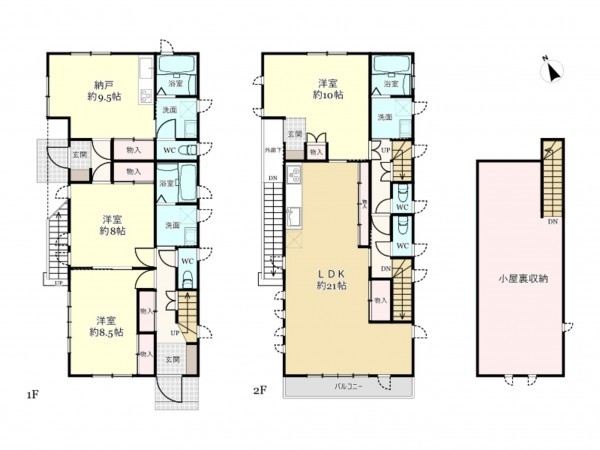 武蔵村山市榎、中古一戸建ての間取り画像です