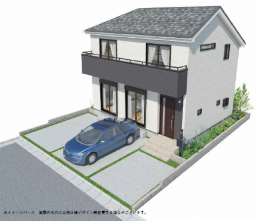 武蔵村山市大南、新築一戸建ての完成予想図（外観）画像です