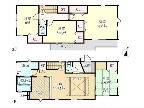武蔵村山市神明、新築一戸建ての間取り画像です