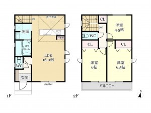 武蔵村山市三ツ藤、新築一戸建ての間取り画像です