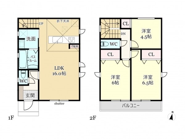 武蔵村山市三ツ藤、新築一戸建ての間取り画像です
