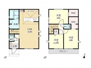 武蔵村山市三ツ藤、新築一戸建ての間取り画像です