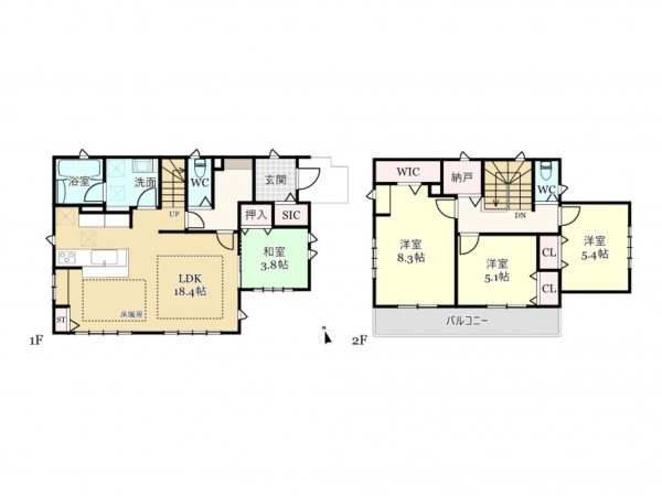 武蔵村山市大南、中古一戸建ての間取り画像です