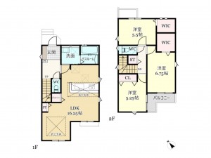 武蔵村山市残堀、新築一戸建ての間取り画像です