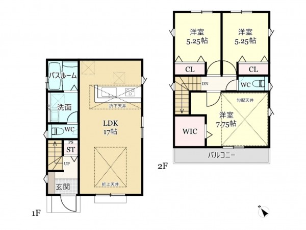 武蔵村山市残堀、新築一戸建ての間取り画像です