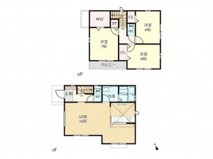 武蔵村山市岸、新築一戸建ての間取り画像です