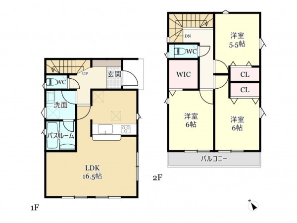 武蔵村山市中藤、新築一戸建ての間取り画像です