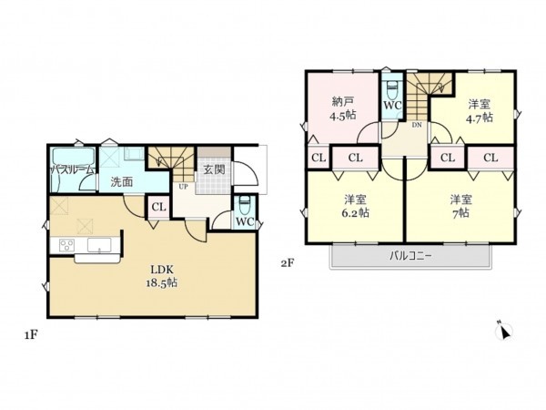 武蔵村山市中藤、新築一戸建ての間取り画像です