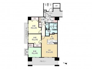 武蔵村山市伊奈平、マンションの間取り画像です