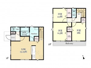 武蔵村山市残堀、新築一戸建ての間取り画像です