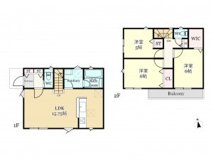 武蔵村山市残堀、新築一戸建ての間取り画像です