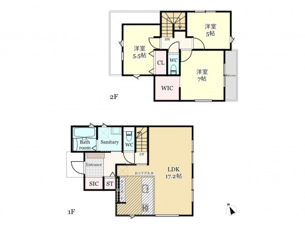 武蔵村山市三ツ木、新築一戸建ての間取り画像です