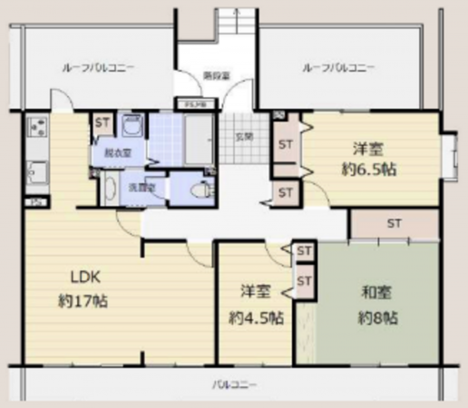 武蔵村山市大南、マンションの間取り画像です