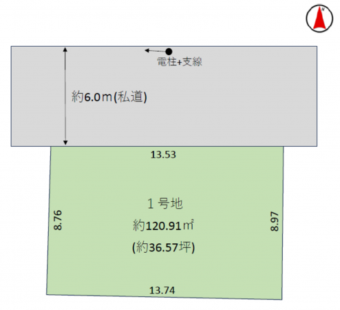 武蔵村山市学園、土地の間取り画像です