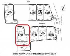 桶川市南、土地の間取り画像です