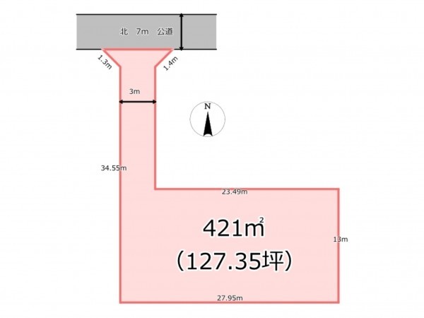 北本市、土地の間取り画像です