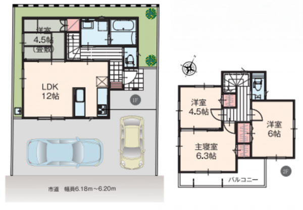 北本市中丸、新築一戸建ての間取り画像です