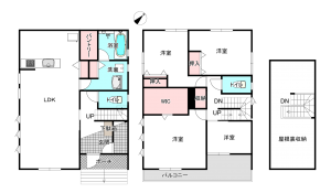 桶川市末広、新築一戸建ての間取り画像です