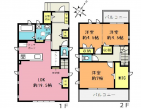 桶川市坂田西、中古一戸建ての間取り画像です