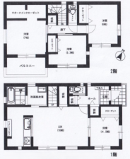 北本市宮内、中古一戸建ての間取り画像です