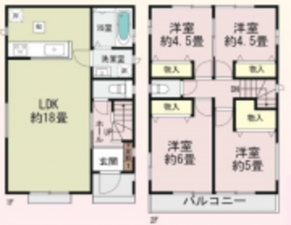 北本市本町、新築一戸建ての間取り画像です