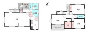 桶川市上日出谷南、新築一戸建ての間取り画像です