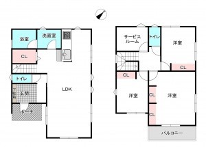 桶川市上日出谷南、新築一戸建ての間取り画像です