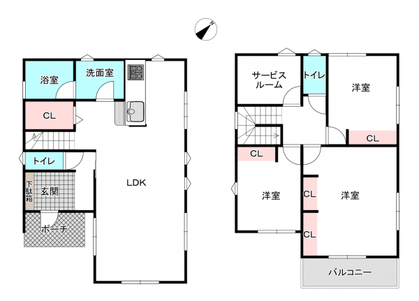 桶川市上日出谷南、新築一戸建ての間取り画像です