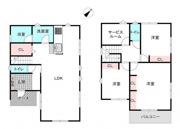 桶川市上日出谷南、新築一戸建ての間取り画像です