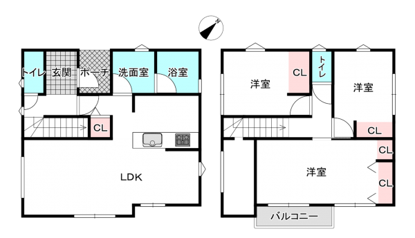 桶川市上日出谷南、新築一戸建ての間取り画像です